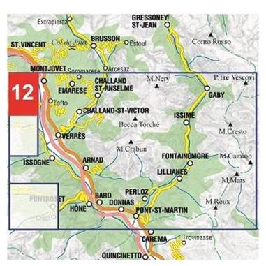 CARTA 12 BASSE VALLI D'AYAS E DEL LYS