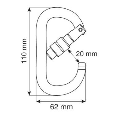 OVAL XL LOCK BLACK MOSCHETTONE